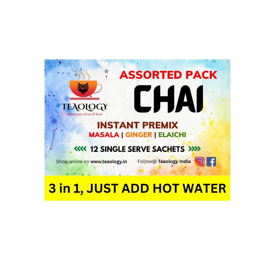 Assorted Chai Premix (12 Sachet) : Pack of Masala, Elaichi & Ginger flavour