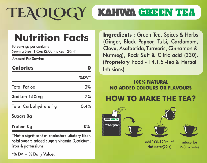 Detox Kahwa Green Tea (10 Bio-degradable Tea Bags)